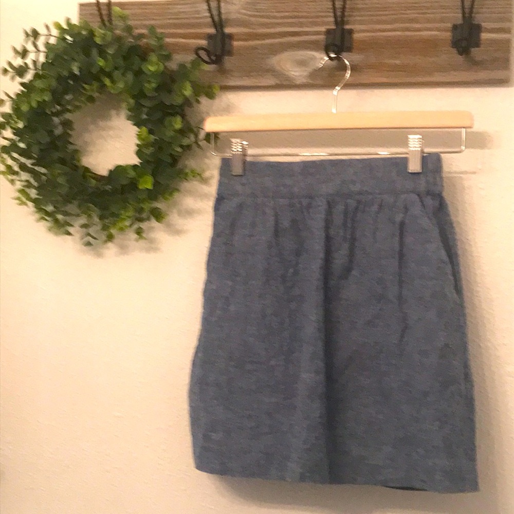 Chambray pull on Loft skirt size XXSP